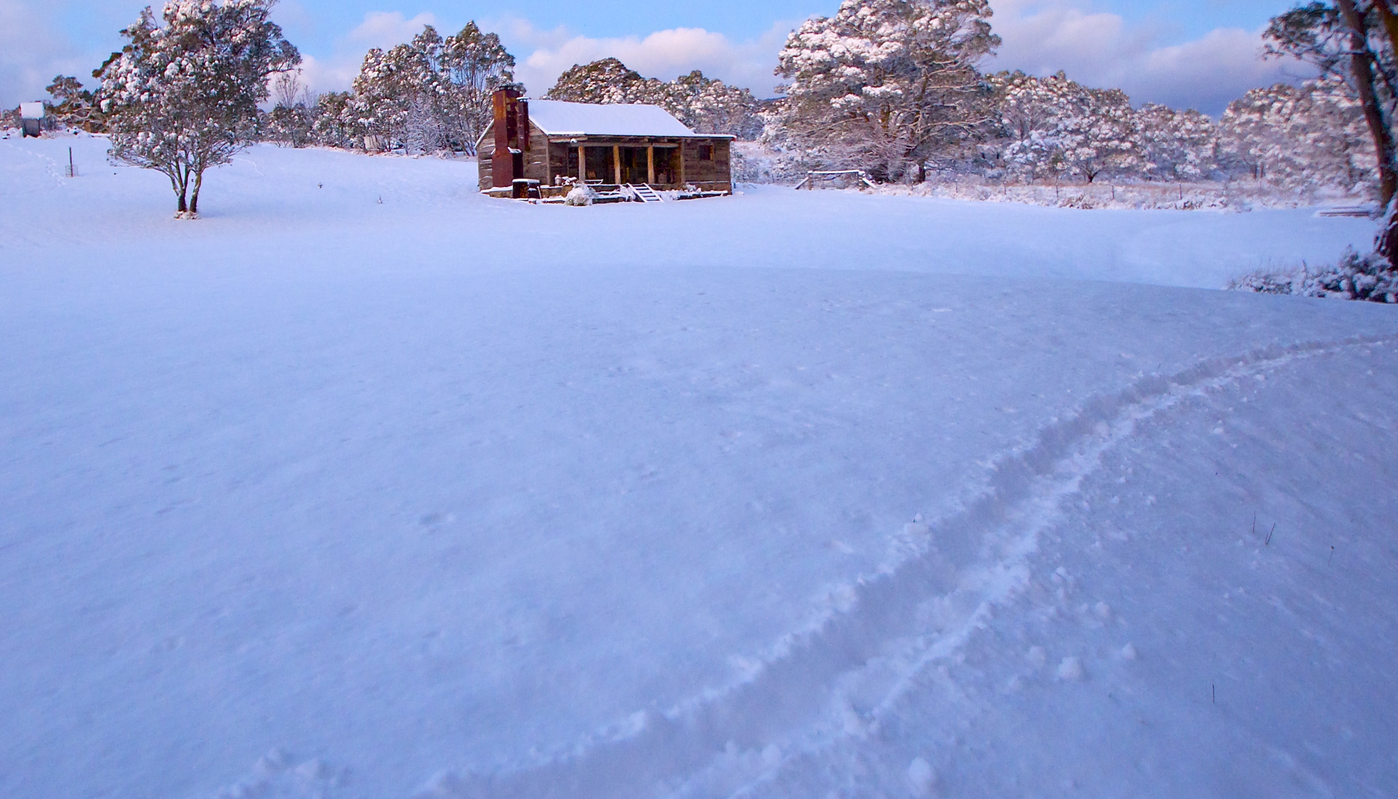 Snow At Moonbah River Hut